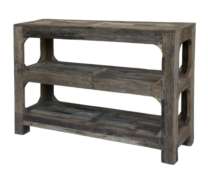 Hnedý drevený konzolový stôl regál Grimaud Unit - 120*40*80 cm