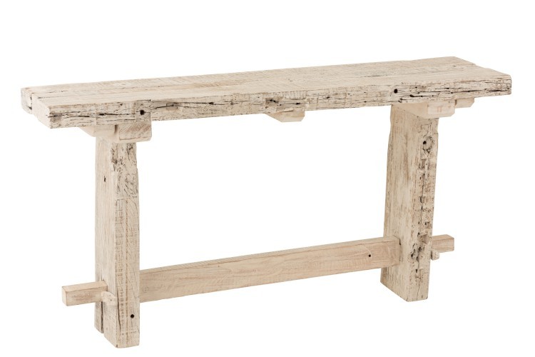 Vintage drevený konzolový stôl z recyklovaného dreva Adelais - 150*37*77 cm