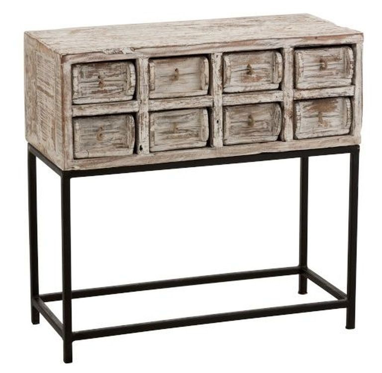 Drevená komoda z recyklovaného dreva so šuplíkmi Ibiza - 73*34*75cm