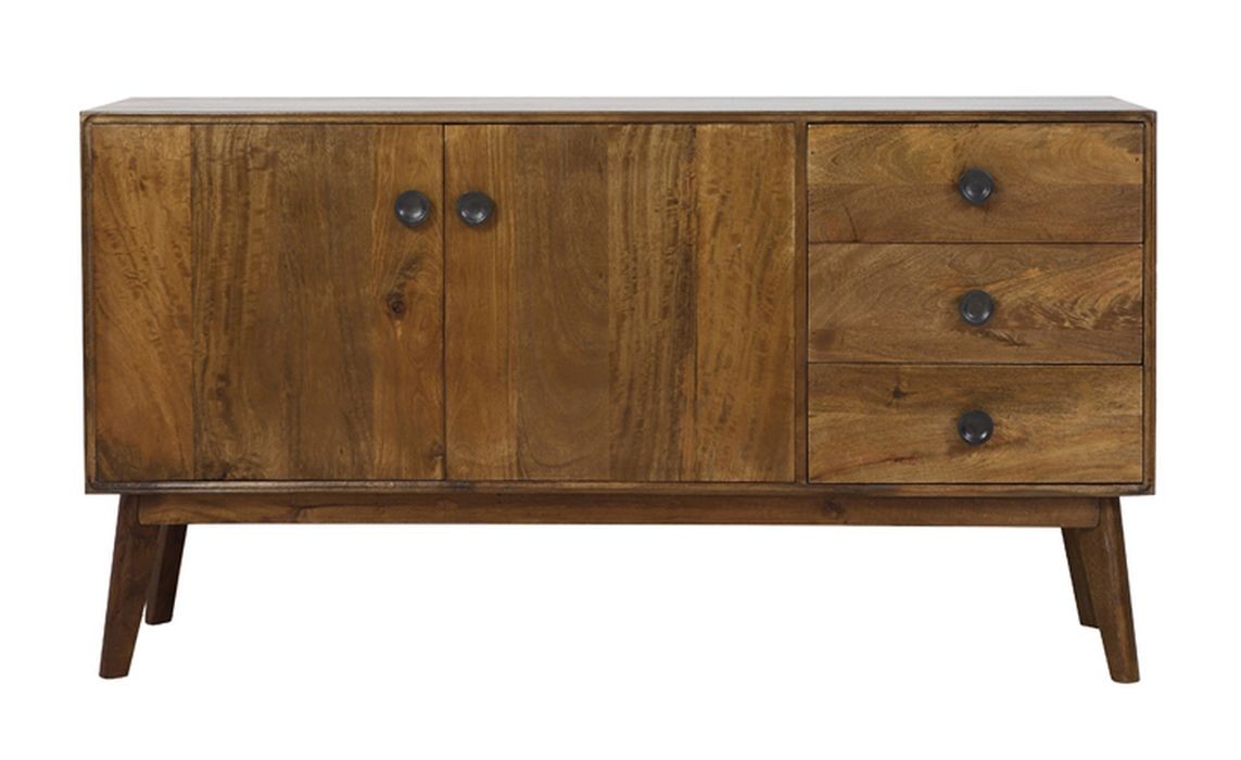 Drevená komoda Espita so šuplíkmi a dvierkami - 152*40*80cm