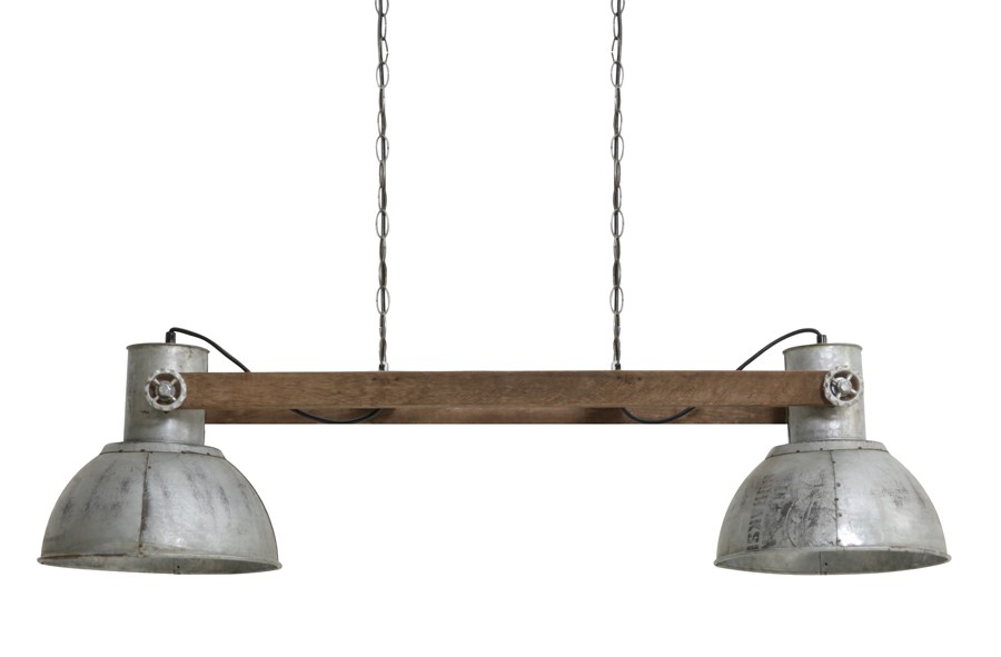 Závesné svetlo Elay 2 lampy strieborná vintage - 110*30*30 cm