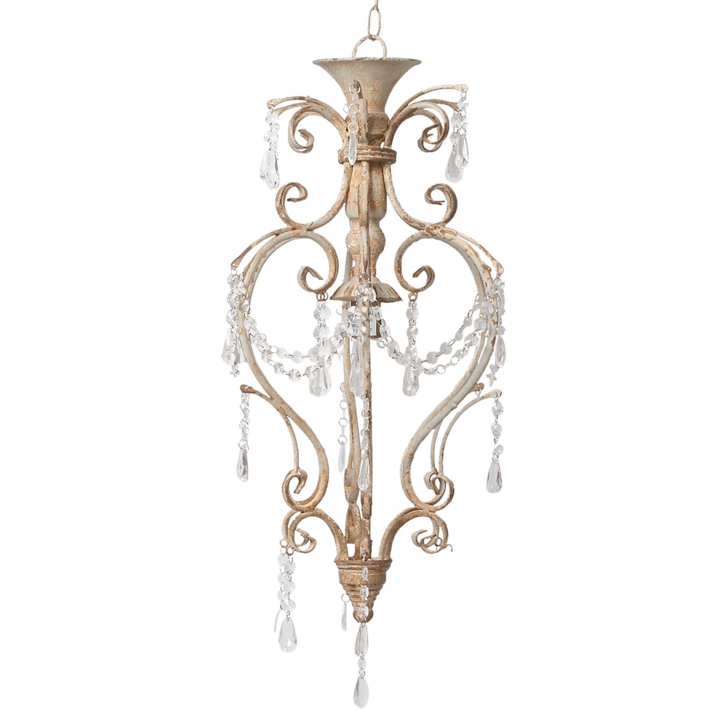 Kovové vintage svetlo so skleneným závesom – Ø 32*70 cm E14/max 1*25W