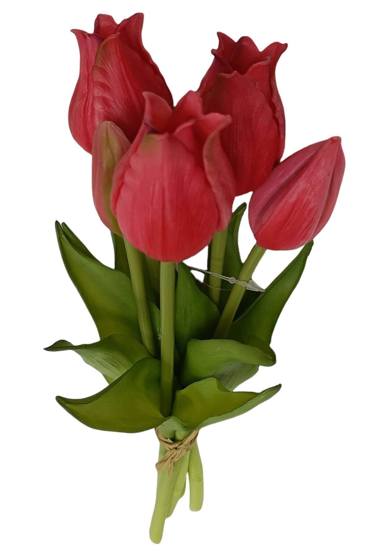 Tmavo ružová umelá kytica tulipánov 25cm