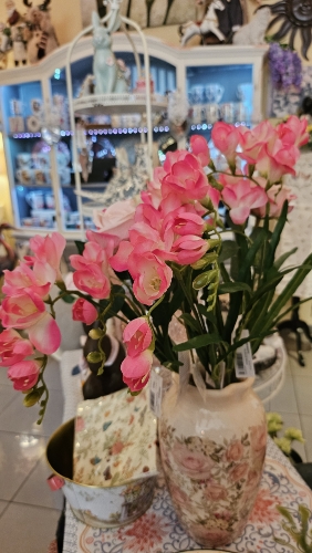 Ružová umelá frézia 57cm